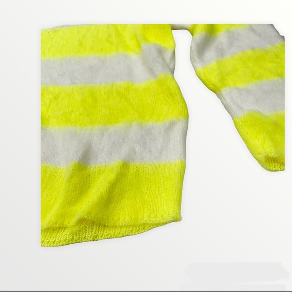 Abound Highlighter yellow and White Striped Sweater - Picture 3 of 5